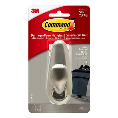 Command FC13-BN FBA_FC13-BN Forever Classic Metal Large Brushed Nickel 1-Hook (FC13-BN-ES)