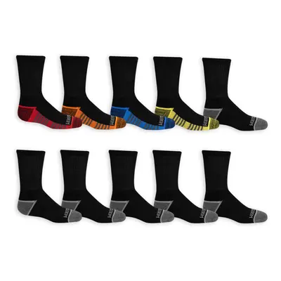 Fruit of the Loom boys Half Cushion Casual Sock Black Assorted 9-2.5