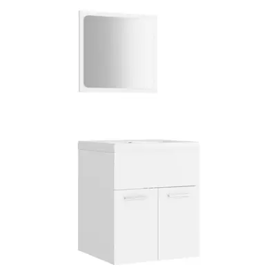 vidaXL Bathroom Furniture Set White Engineered Wood Indoor Sink Cabinet Basin