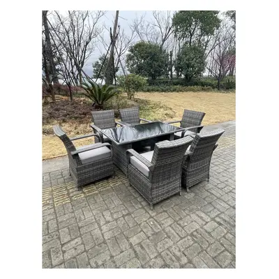 Fimous Rattan Garden Furniture Dining Table And Chairs Patio Outdoor