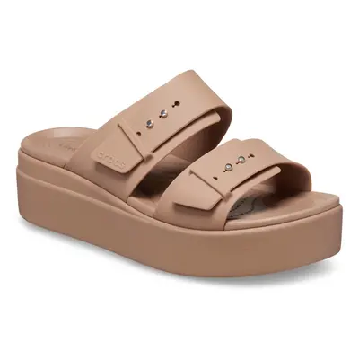 (Brown, (Adults')) Crocs Brooklyn Thermoplastic Women's Latte Sandals