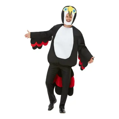 Toucan Bird of Paradise Costume Men's Black Hooded union and cap sleeves Male costume