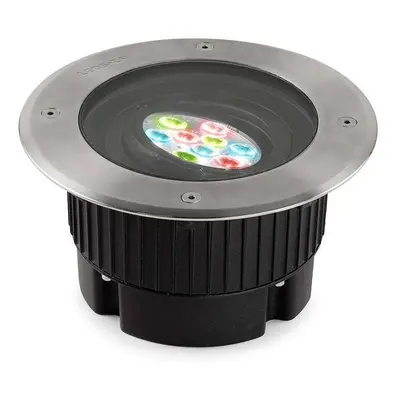 Leds-C4 Gea Rgb Easy+ - LED Large Round Outdoor RGB Easy+ Recessed Light Stainless Steel IP67