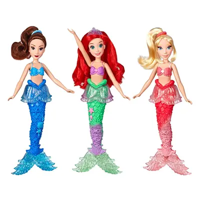 Disney Princess Ariel & Sisters Fashion Dolls Pack of Mermaid Dolls with Skirts & Hair Accessori