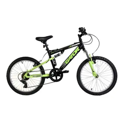 Basis Gator Mountain Bike Kids Full Suspension MTB 20" Black/Green