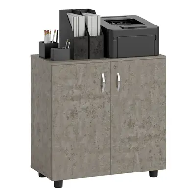 Vinsetto 2-Tier Locking Filing Cabinet Office Storage Cabinet, Grey