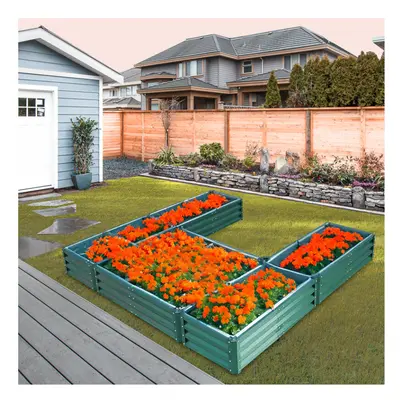 (Green) U-shaped Raised Garden Bed with Compartments