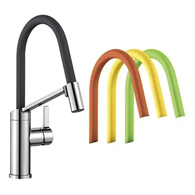 Blanco Viu-S Kitchen Sink tap with Pull-Out spout Viu-S-chrome-524813, Chrome/Lava Grey