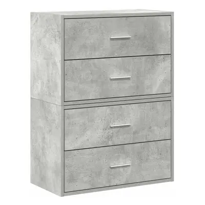 (concrete grey, pcs) vidaXL Cabinets with Drawers Cupboard Sideboard Highboard Engineered Wood