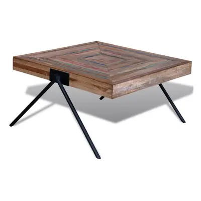 Coffee Table with V-shaped Legs Reclaimed Teak Handmade Furniture 80x80x43cm