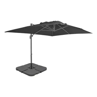 (anthracite) vidaXL Outdoor Umbrella with Portable Base Garden Sunshade Parasol Sun Shelter