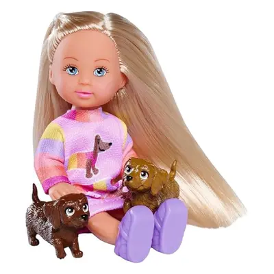 Simba Evi Love Dogs, Doll with Two Cute Dachshunds on a Leash, cm Toy Doll, from Years