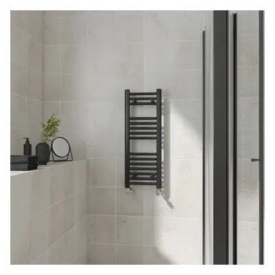 (Straight, 800x300mm) Warmehaus Heated Towel Rail Black Bathroom Ladder Style Radiator Central H