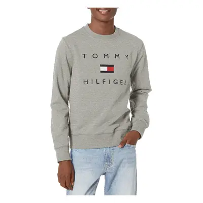 Tommy Hilfiger Men's Logo Crewneck Sweatshirt GREY HEATHER