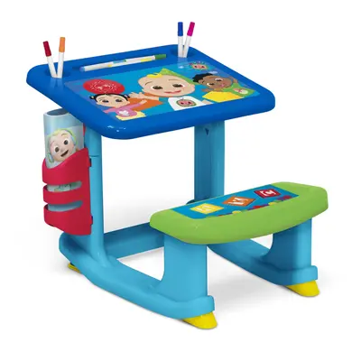 CoComelon Draw and Play Desk by Delta Children - includes Markers and Coloring Book Blue