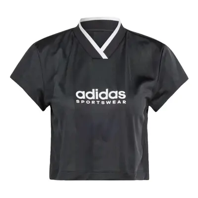 adidas Women's Tiro Colorblock Cropped Tee Black Large