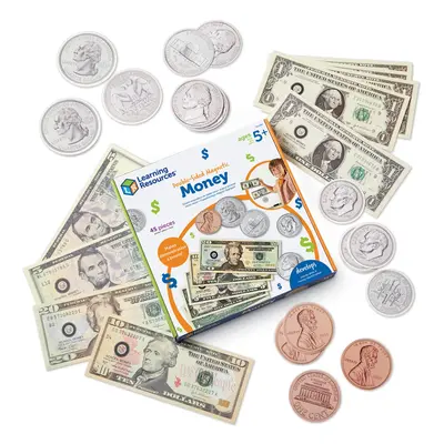 Learning Resources Double-sided Magnetic Money Pieces Ages 5+ Play Money for Kids Pretend Play M