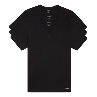 Calvin Klein Men's Cotton Classics 3-Pack Undershirts BLACK - VNECK