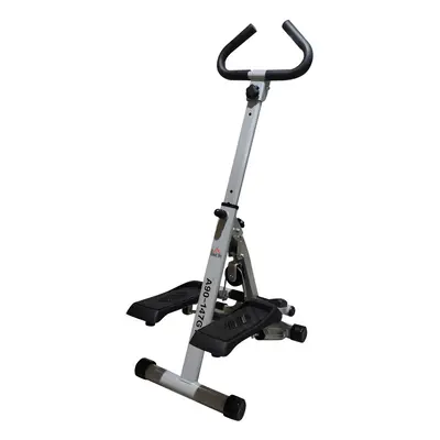 HOMCOM Foldable Stepper Adjustable Step Machine w/ Handlebar LCD Display, Grey