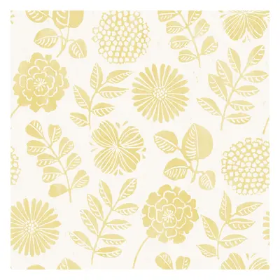 (Ochre) Inge Floral Vinyl Wallpaper Fine Decor