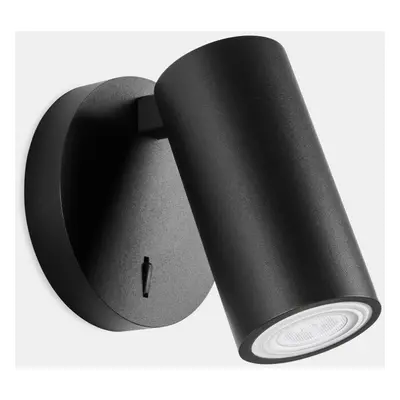 LEDS C4 Simply Single Spotlight Wall Lamp Black GU10