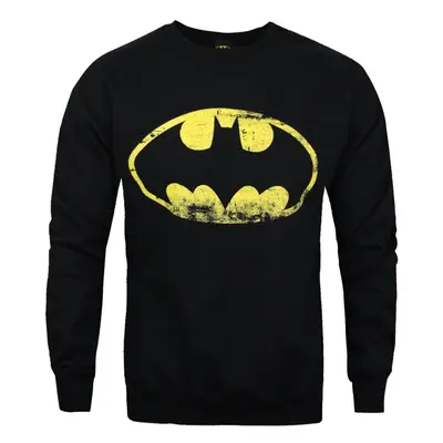 Batman Mens Distressed Logo Sweatshirt