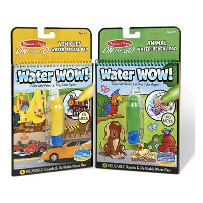 Melissa & Doug On the Go Water Wow! Reusable Water-Reveal Activity Pads 2-pk Vehicles Animals - 