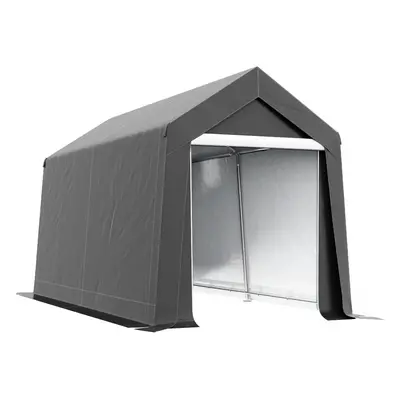 Outsunny 2.1 x 3.6(m) Portable Shed, Waterproof and Heavy Duty Dark Grey