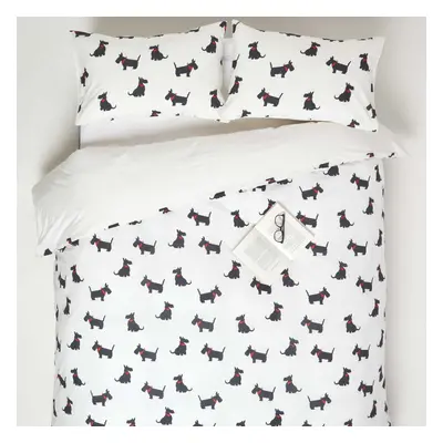 (Double: x cm (79 x 79?)) Scottie Dog Digitally Printed Cotton Duvet Cover Set