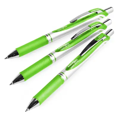 Pentel EnerGel XM BL77 Retractable Liquid Gel Ink Pen - 0.7mm Nib - Lime Green - Pack of