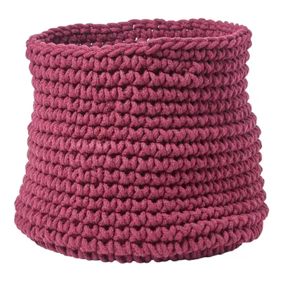 (Plum) Cotton Knitted Round Storage Basket, x cm