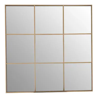 Premier Housewares Grid Wall Mirror with Gold Finish Frame