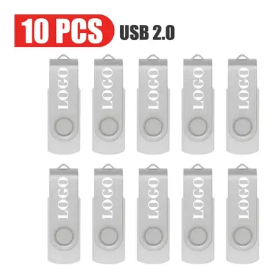 (64GB x10pcs, Silver USB 2.0) 10PCS/lot Colour USB 2.0 USB Flash Drive 8GB 16GB 32GB 64GB USB St