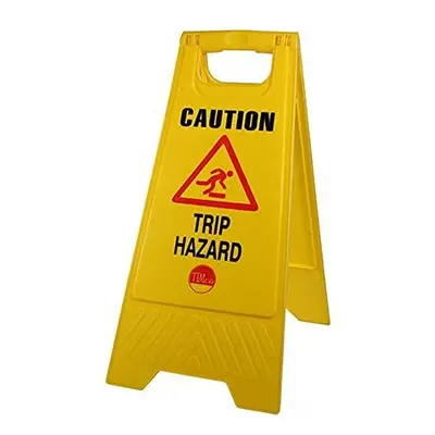 TIMCO Caution Trip Hazard A-Frame Safety Sign-610 X X 30, Yellow