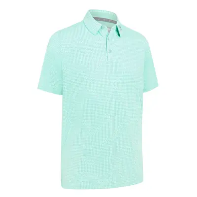 (XL, Neptune Green) Callaway Golf Mens Warped Gingham Print Wicking Stretch Golf Polo Shirt