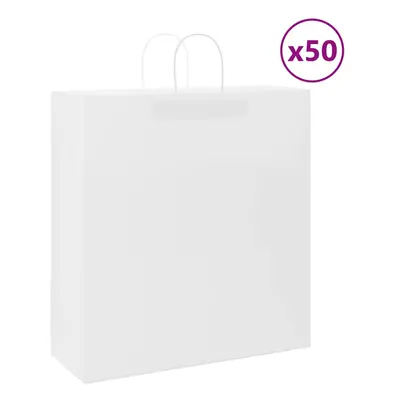 (white, x x cm) vidaXL Paper Bags pcs with Handles Brown 15x8x21 cm Grocery Paper Gift Bag