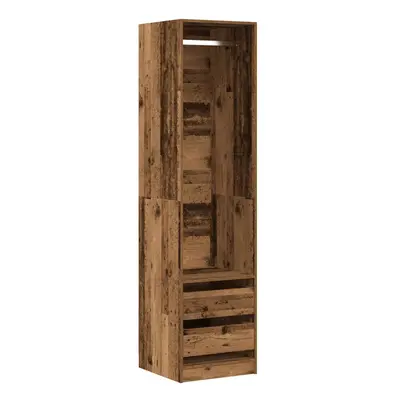 (old wood, x x cm/ drawers) vidaXL Wardrobe Clothing Storage Hanger Clothes Cabinet Closet Engin