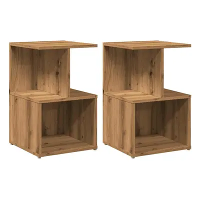 (artisan oak, pcs) vidaXL 1/2x Bedside Cabinet Chipboard Home Telephone Stand Set Multi Colours