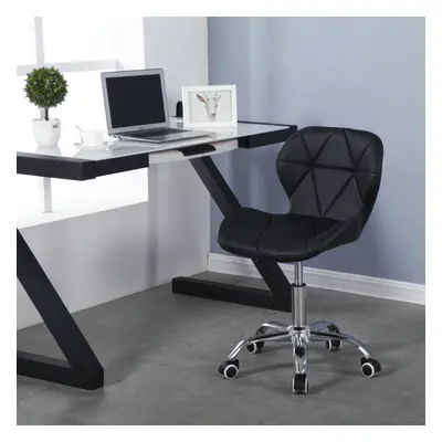 (Black) Charles Jacobs Cushioned Swivel Office Chair