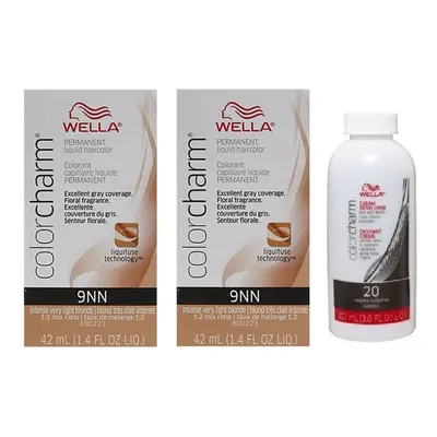 (9NN+9NN+Developer (Vol. 20) 3.6oz) Wella Color Charm Permanent Liquid Haircolor