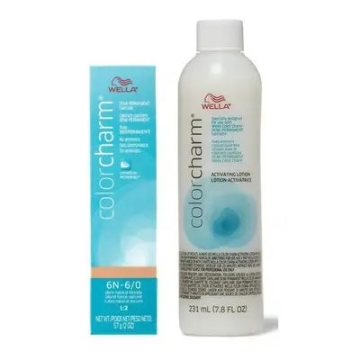 (6N + Activating Lotion (7.8oz) ) Wella Color Charm 6N Dark Natural Blonde Demi â Permanent Ha