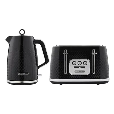 Swan Elegance Kitchen Set, 1.7L Kettle & Slice Toaster, Black, SK14016BLK & ST19025BLK