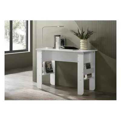 Modern White Office Table with Side Storage