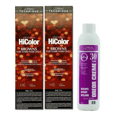 (H6(2)+Dev(Vol.30)8oz) L'Oreal HiColor H6 Light Auburn