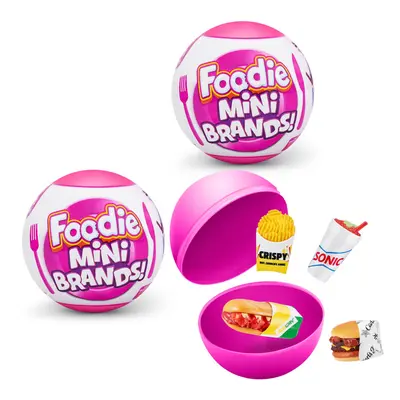 5 Surprise Foodie Mini Brands (2 Pack) by ZURU, Mystery Capsule Real Miniature Collectable Toy, 