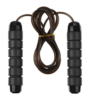 (Black, A) 10ft Jump Rope Boxing Weighted Ball Bearing Beaded Rope Jumping Fitness Gym Exercise 