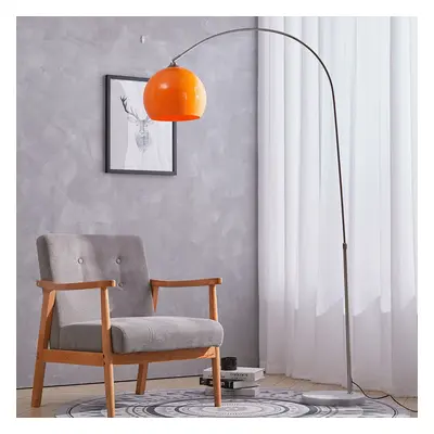 (Orange, 130-180cm) Modern Arched Floor Lamp Reading Light Marble Base