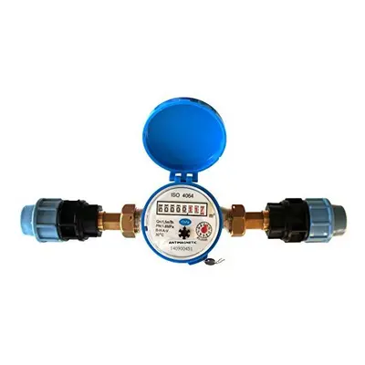 BFG Water meter flow House and Garden 1.5m3/h with MDPE/PE for mm blue pipe cold water