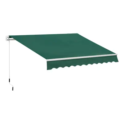 Outsunny Manual Retractable Awning Garden Shelter Canopy x 2m Green