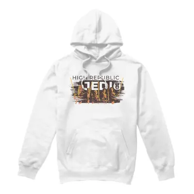 (M, White) Star Wars: The Acolyte Mens High Republic Jedi Ink Group Hoodie